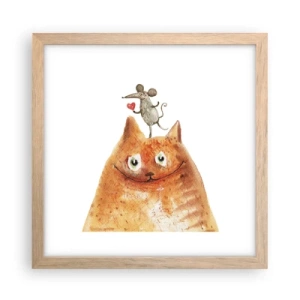 Poster in einem Rahmen aus heller Eiche - Paradoxien der Liebe - 30x30 cm