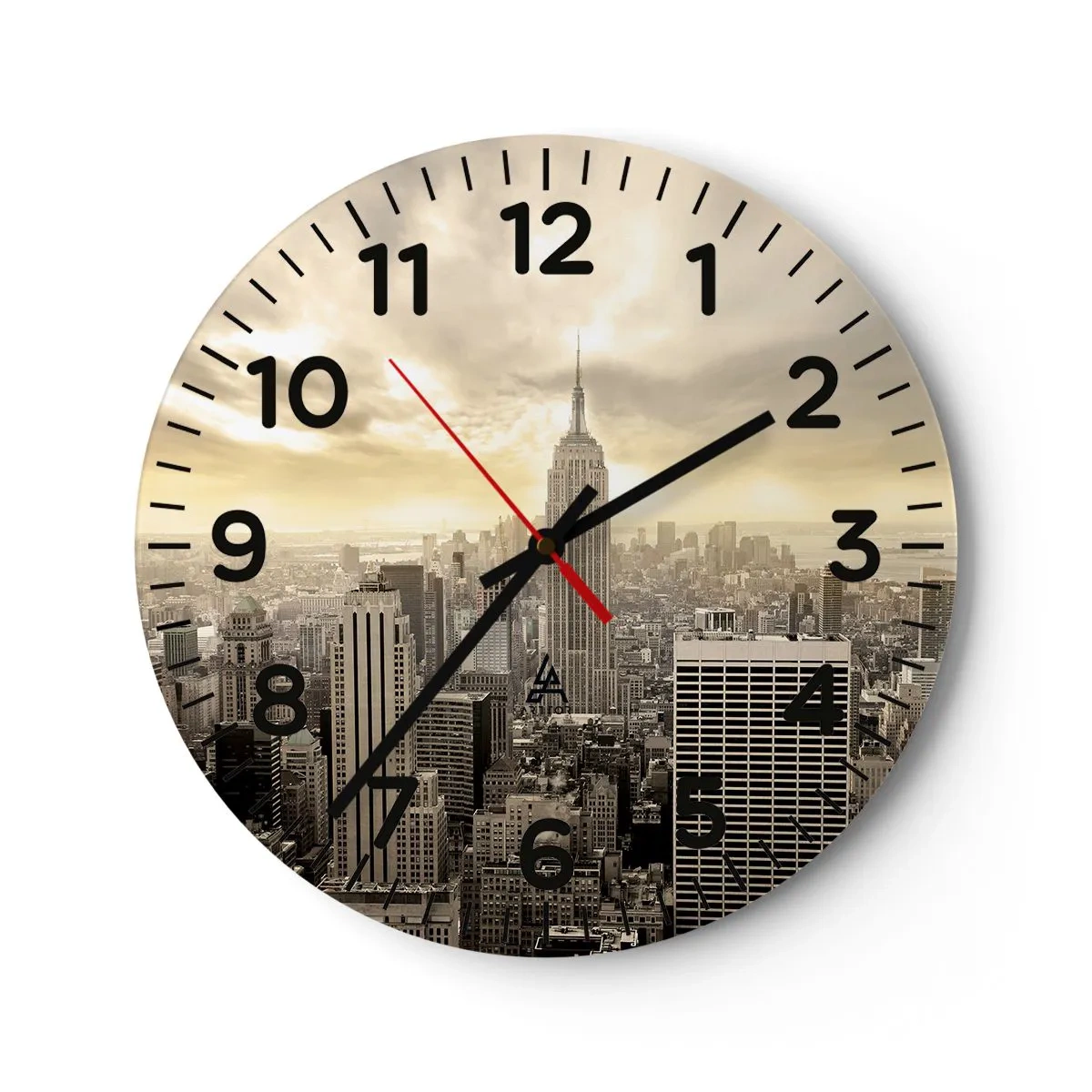 Wanduhr - Glasuhr - New York aus Grau - 40x40 cm