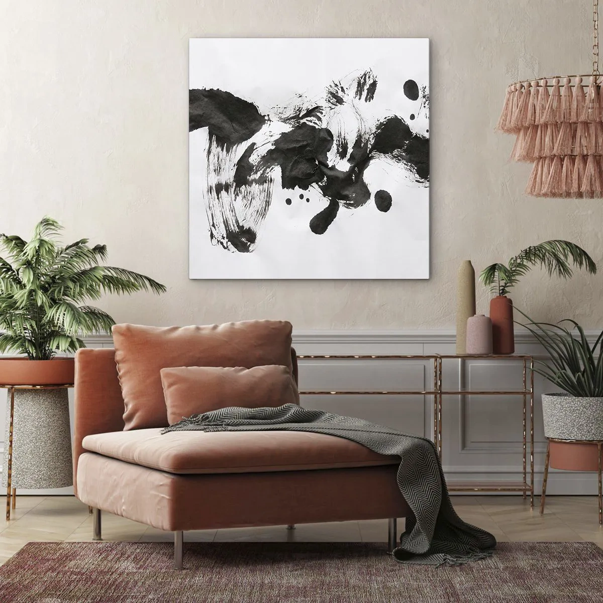 Bild auf Leinwand - Leinwandbild - Obwohl das Wahnsinn ist, steckt darin eine Methode? - 60x60 cm