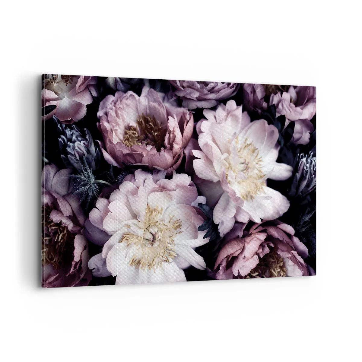 Bild auf Leinwand - Leinwandbild - Blumen in zarten Pastelltönen - 120x80cm - Blumenstrauß im alten Stil - Moderne Wanddekoration für Wohnzimmer und Schlafzimmer ARTTOR