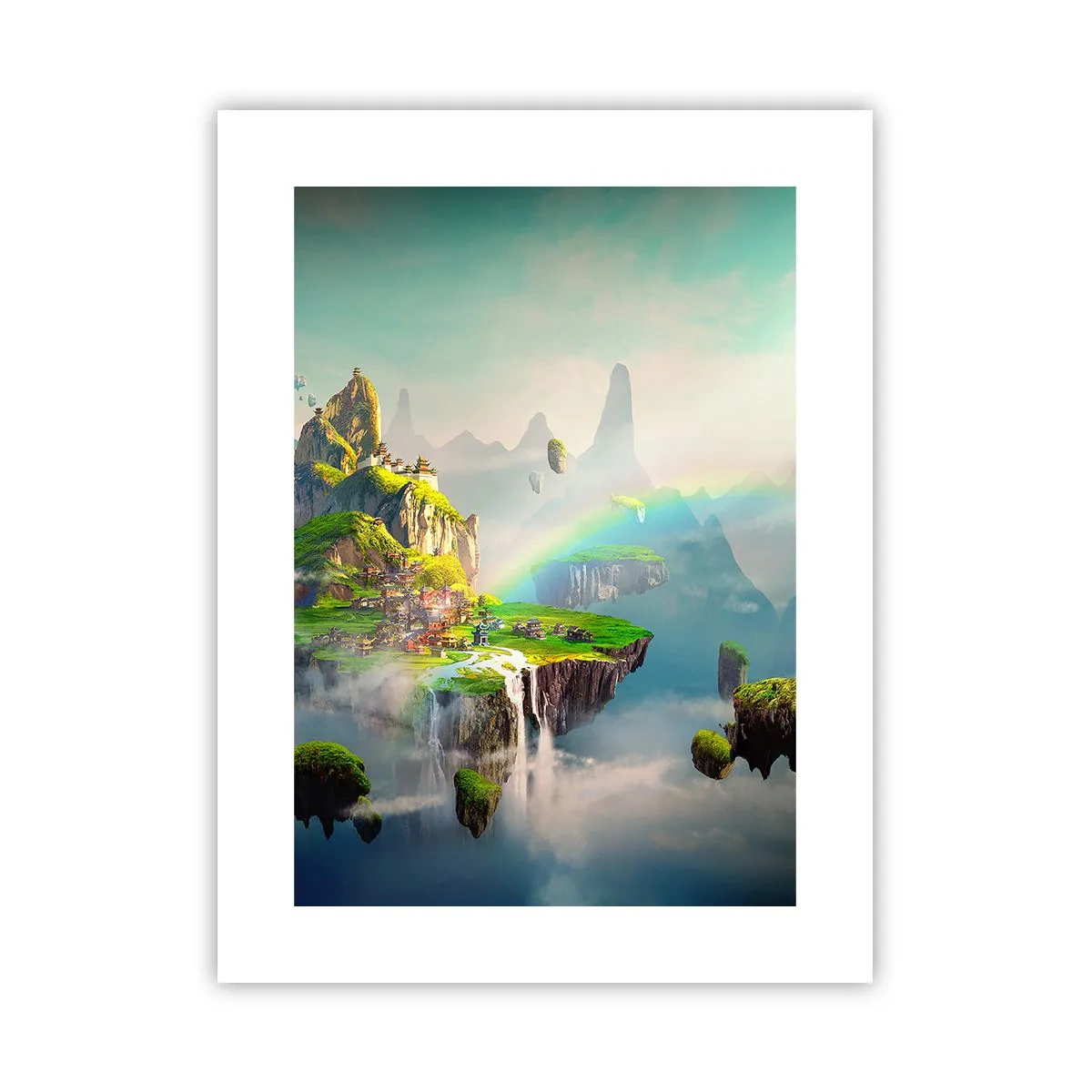 Poster - Mitten am Himmel - glückliche Inseln - 30x40 cm