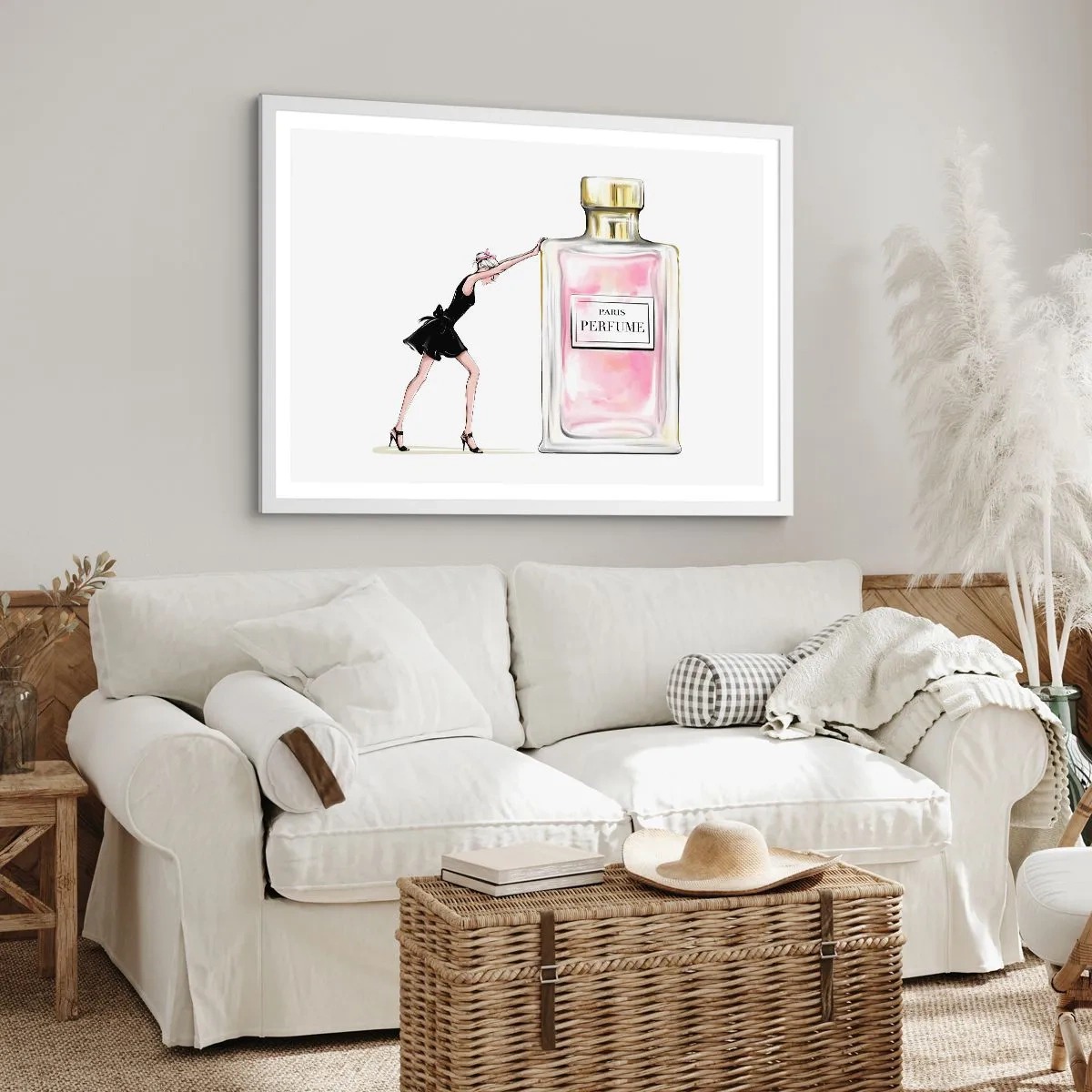 Poster in einem weißen Rahmen - Essenz der Weiblichkeit - 100x70 cm