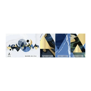 Fototapeten Muster Selbstklebend Deluxe Sticker - Geometrische Landschaft - Abstraktion, Berge, Stück - 100x30 cm