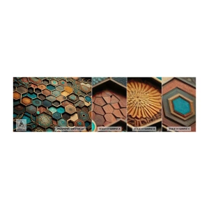 Fototapeten Muster Premium Canvas - Arabische Ornamente – Variation - Würfel, Mosaik, Muster - 100x30 cm