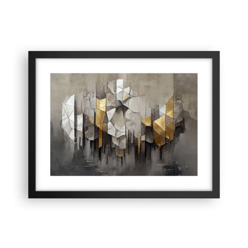 Poster in einem schwarzem Rahmen - Komposition aus Eis und Licht - 40x30 cm