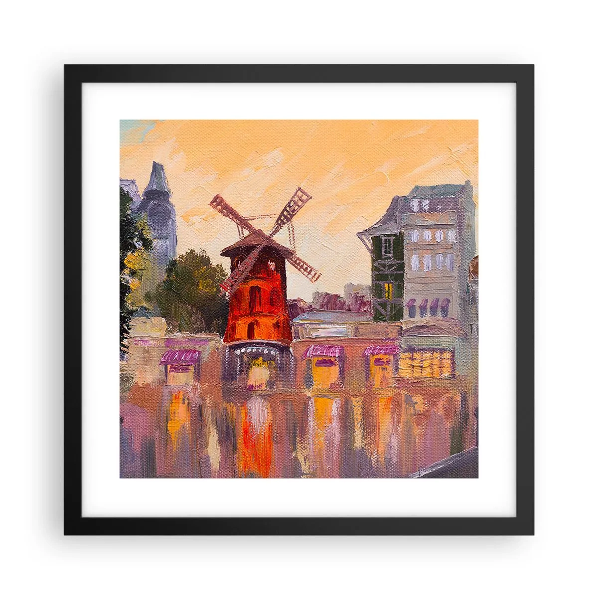 Poster in einem schwarzem Rahmen - Pariser Ikonen – Moulin Rouge - 40x40 cm