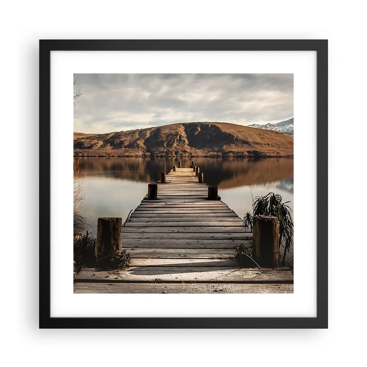 Poster in einem schwarzem Rahmen - Landschaft in Stille - 40x40 cm