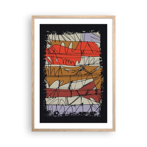 Poster in einem Rahmen aus heller Eiche - Spontane Komposition - 50x70 cm