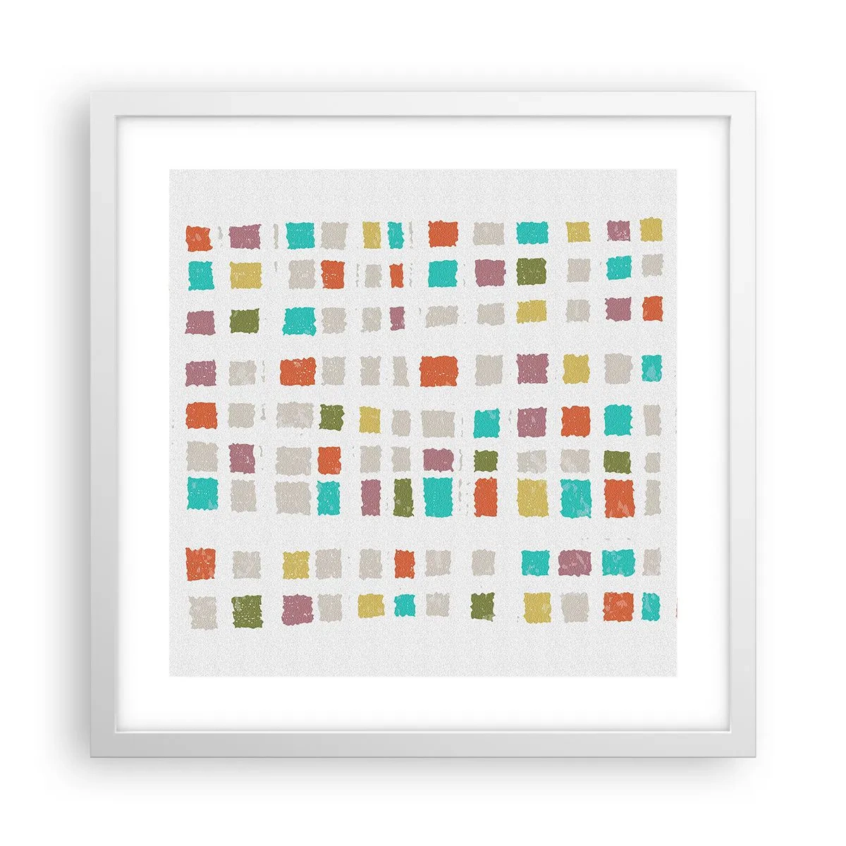 Poster in einem weißen Rahmen - Unbekanntes Spiel - 40x40 cm