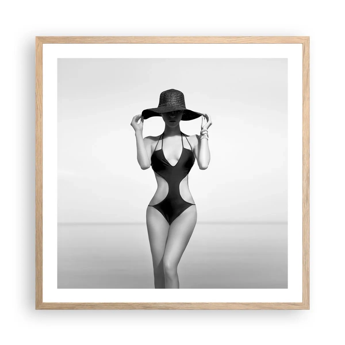 Poster in einem Rahmen aus heller Eiche - Mein Name ist: Eleganz - 60x60 cm