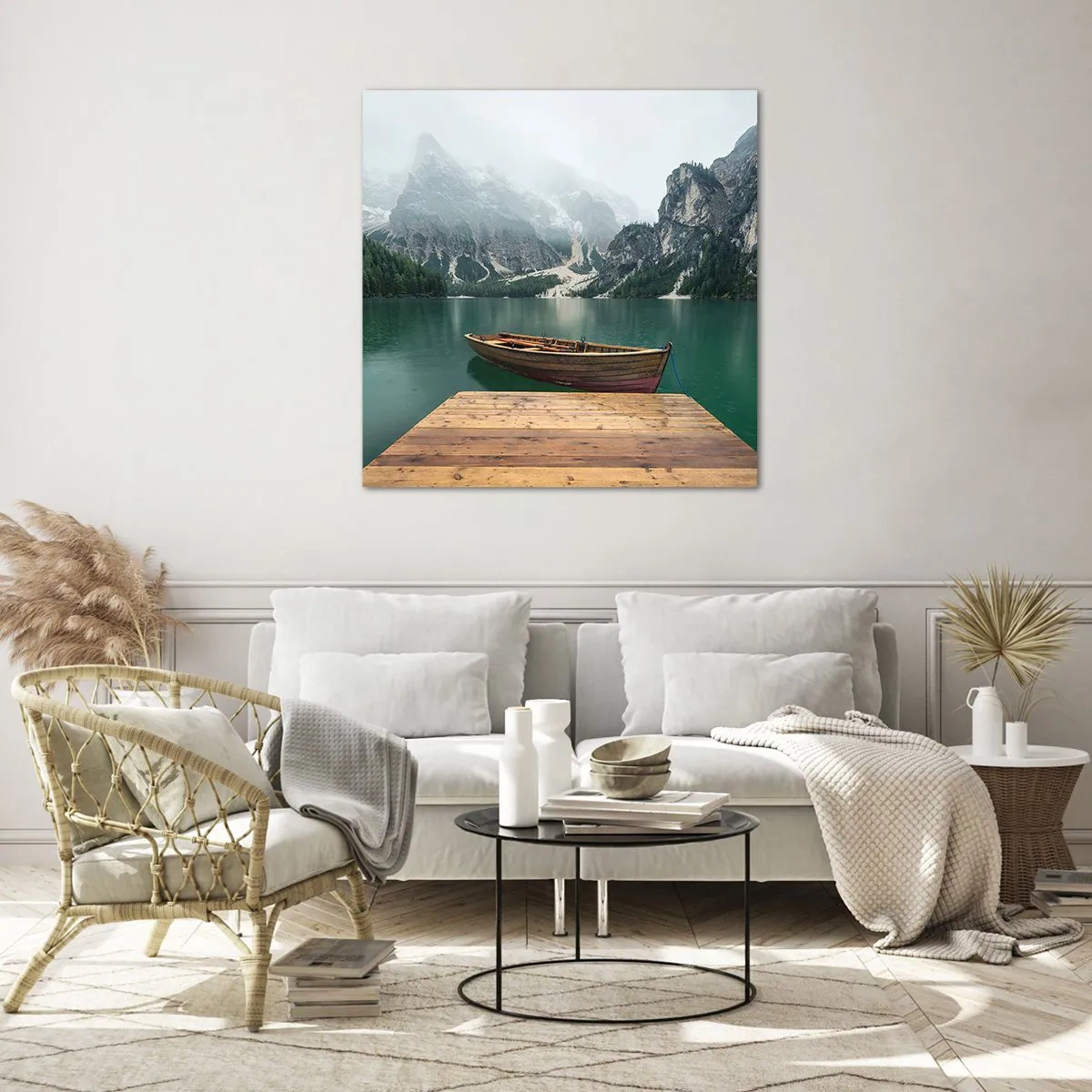 Glasbild - Bild auf glas - Und die stolzen Felsen der Stirn - 70x70 cm