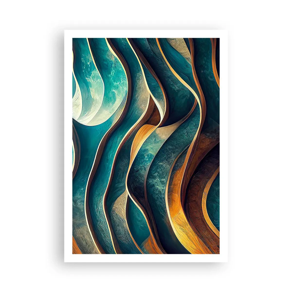 Poster - Blaue Mäander - 70x100 cm