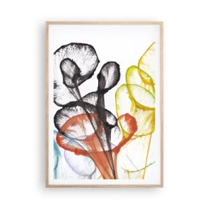 Poster in einem Rahmen aus heller Eiche - Blumen mit Seele - 70x100 cm