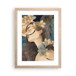 Poster in einem Rahmen aus heller Eiche - Ein Märchen über eine Prinzessin mit Lilien - 30x40 cm