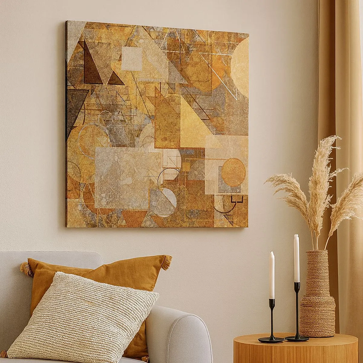 Bild auf Leinwand - Leinwandbild - Eine kubistische Studie aus Bronze - 30x30 cm