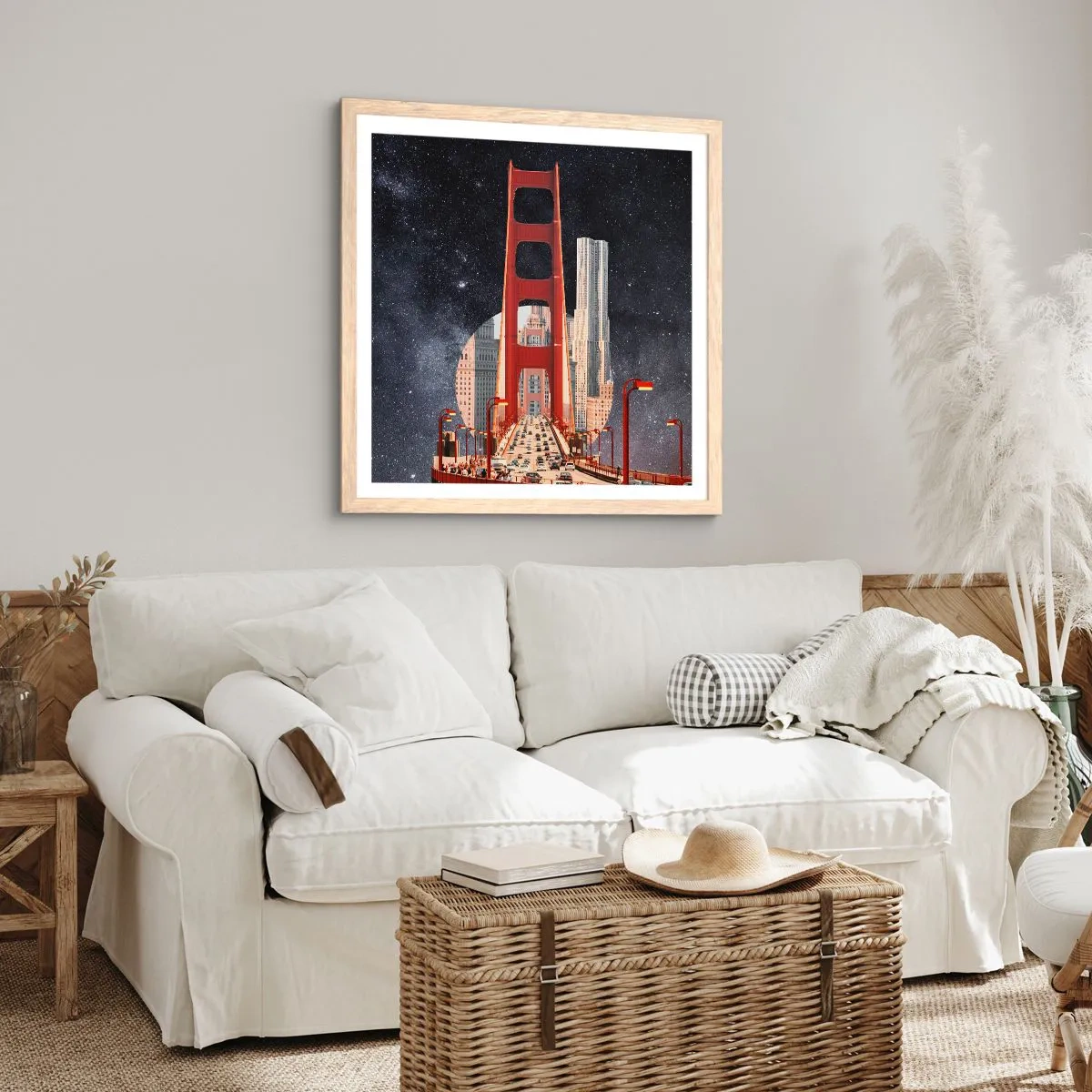 Poster in einem Rahmen aus heller Eiche - Immer im Mittelpunkt - 50x50 cm