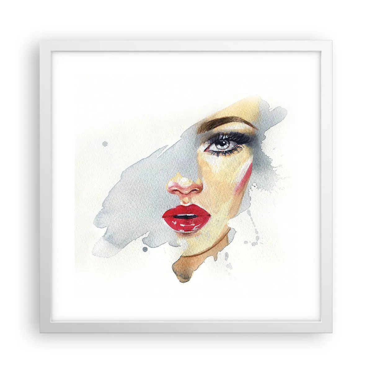 Poster in einem weißen Rahmen - Abspiegeln in einem Wassertropfen - 40x40 cm