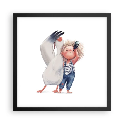 Poster in einem schwarzem Rahmen - Toller Reiseplan - 40x40 cm