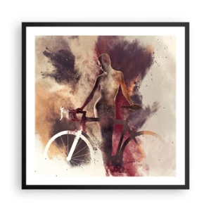 Poster in einem schwarzem Rahmen - Eine Fahrradseele in Marmorformen - 60x60 cm