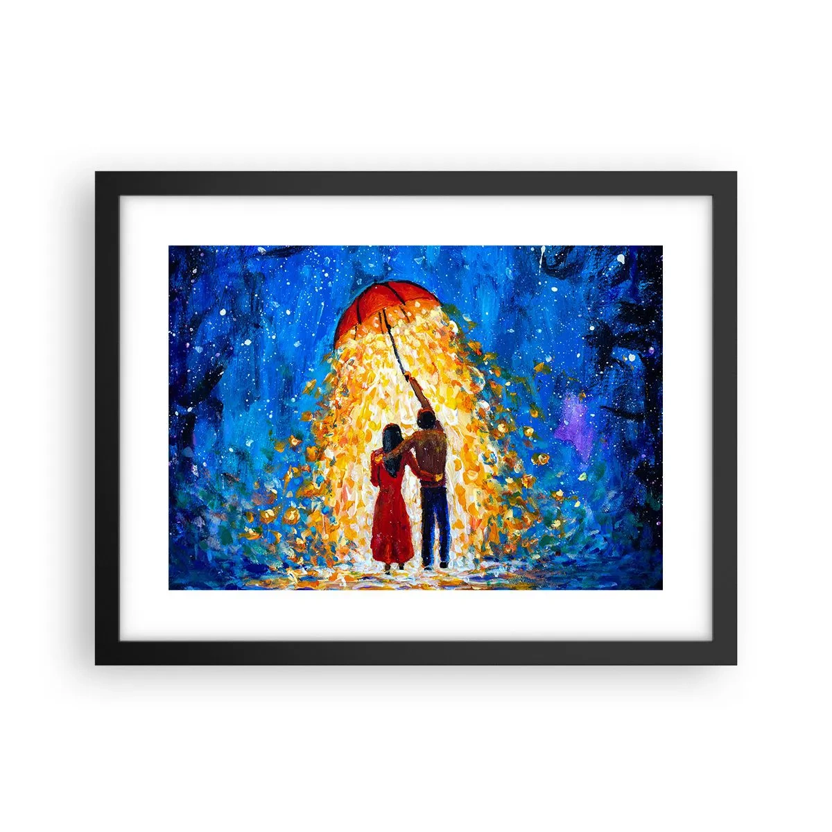 Poster in einem schwarzem Rahmen - Zauber eines Regenabends? - 40x30 cm