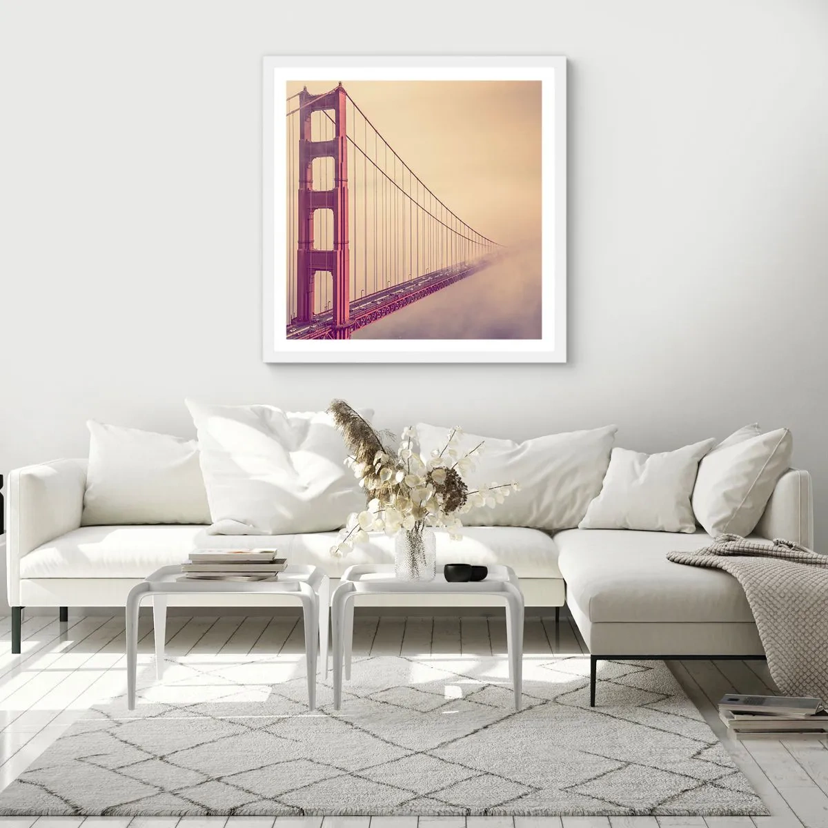 Poster in einem weißen Rahmen - Zwischen Himmel und Erde - 30x30 cm