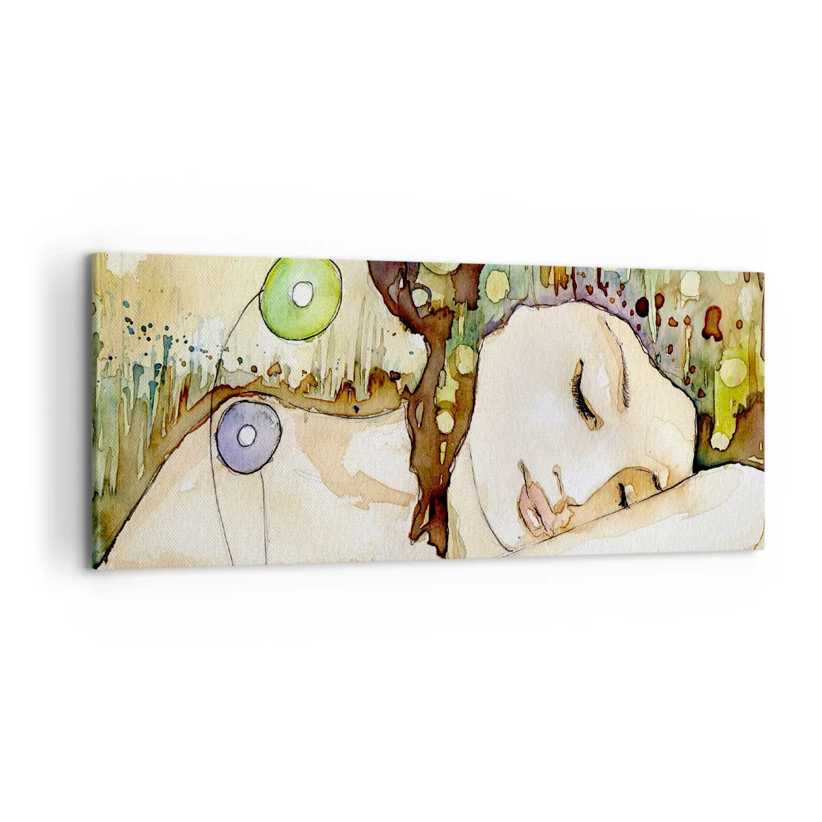 Bild auf Leinwand - Leinwandbild - Ein smaragd-violetter Traum - 100x40 cm