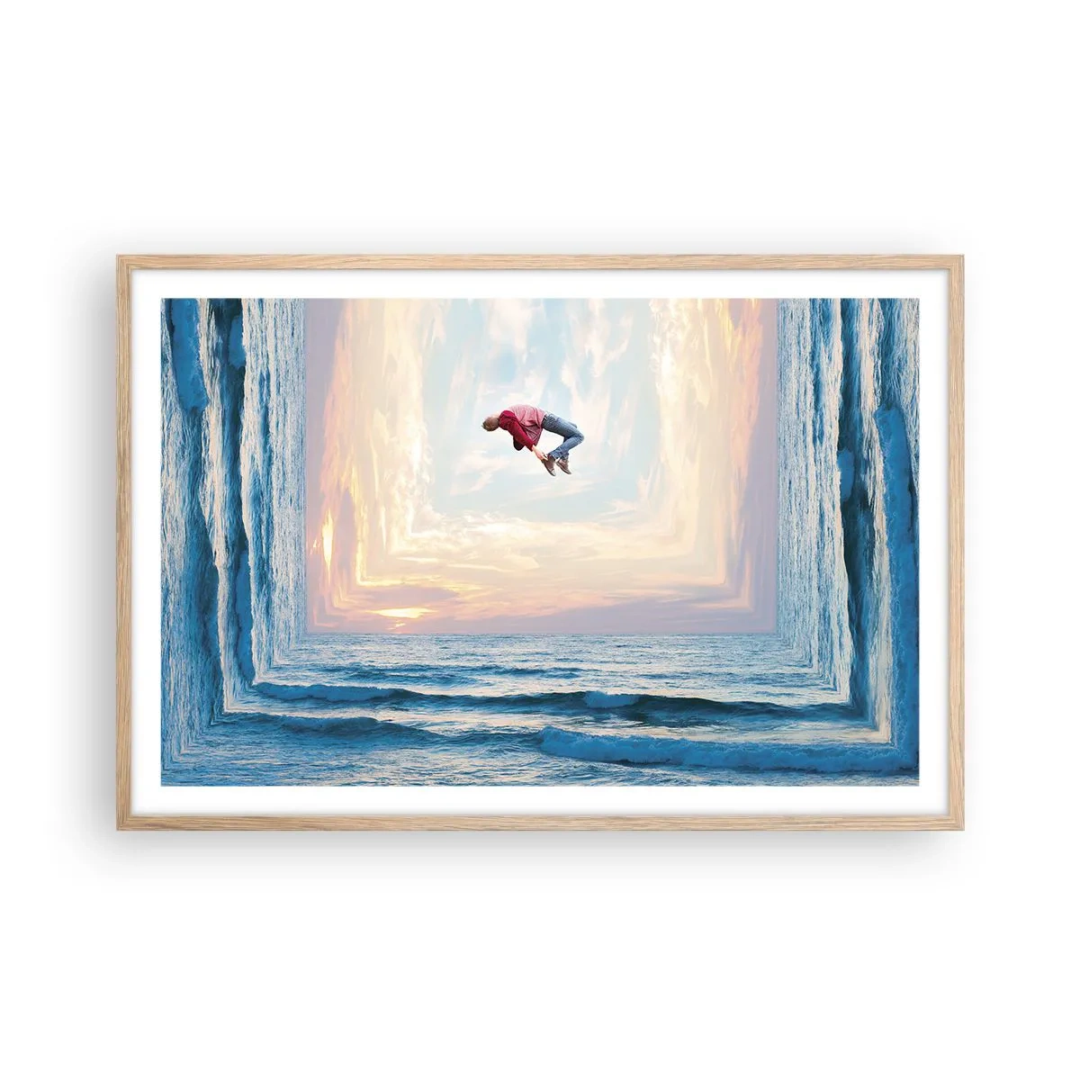 Poster in einem Rahmen aus heller Eiche - In eine andere Dimension - 91x61 cm