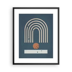 Poster in einem schwarzem Rahmen - Geometrie auf dem Granatapfel - 40x50 cm