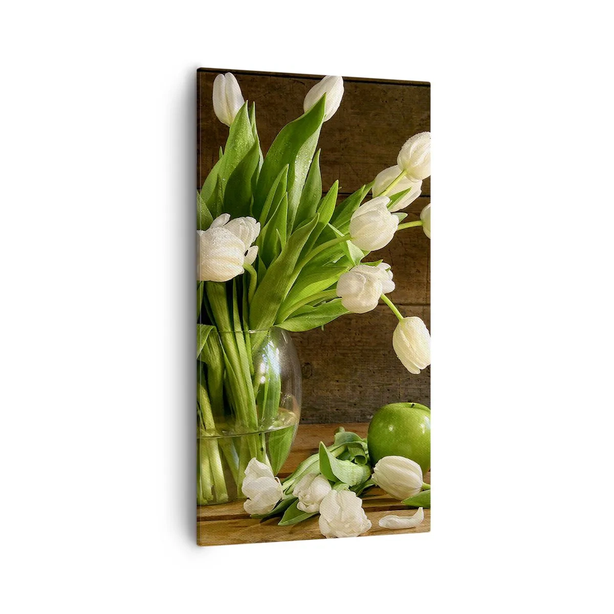 Bild auf Leinwand - Leinwandbild - Saftig und frisch in Grün und Weiß - 55x100 cm