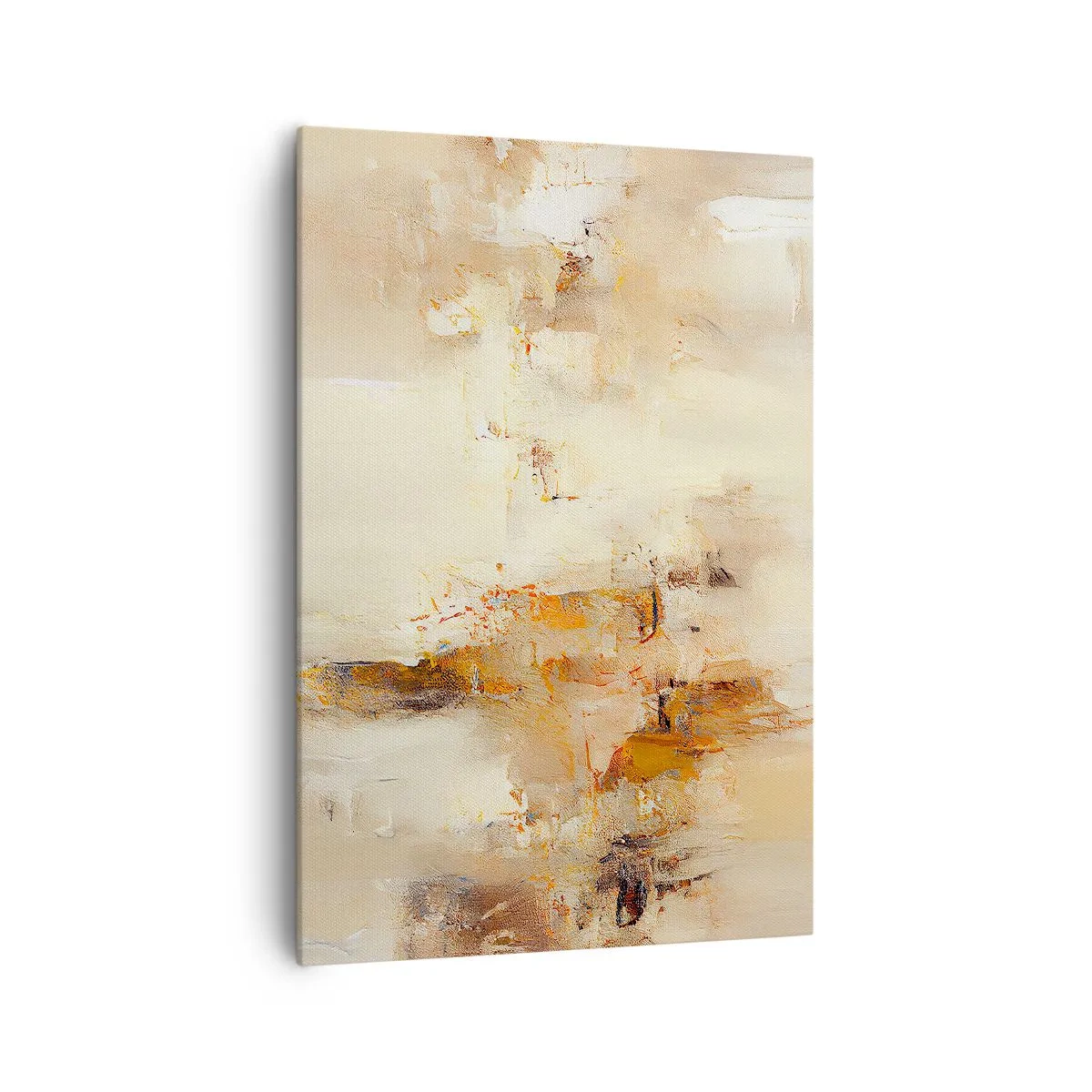 Bild auf Leinwand - Leinwandbild - Eine abstrakte Komposition in warmen Gelb- und Brauntönen. - 70x100cm - Seele aus Bernstein - Moderne Wanddekoration für Wohnzimmer und Schlafzimmer ARTTOR