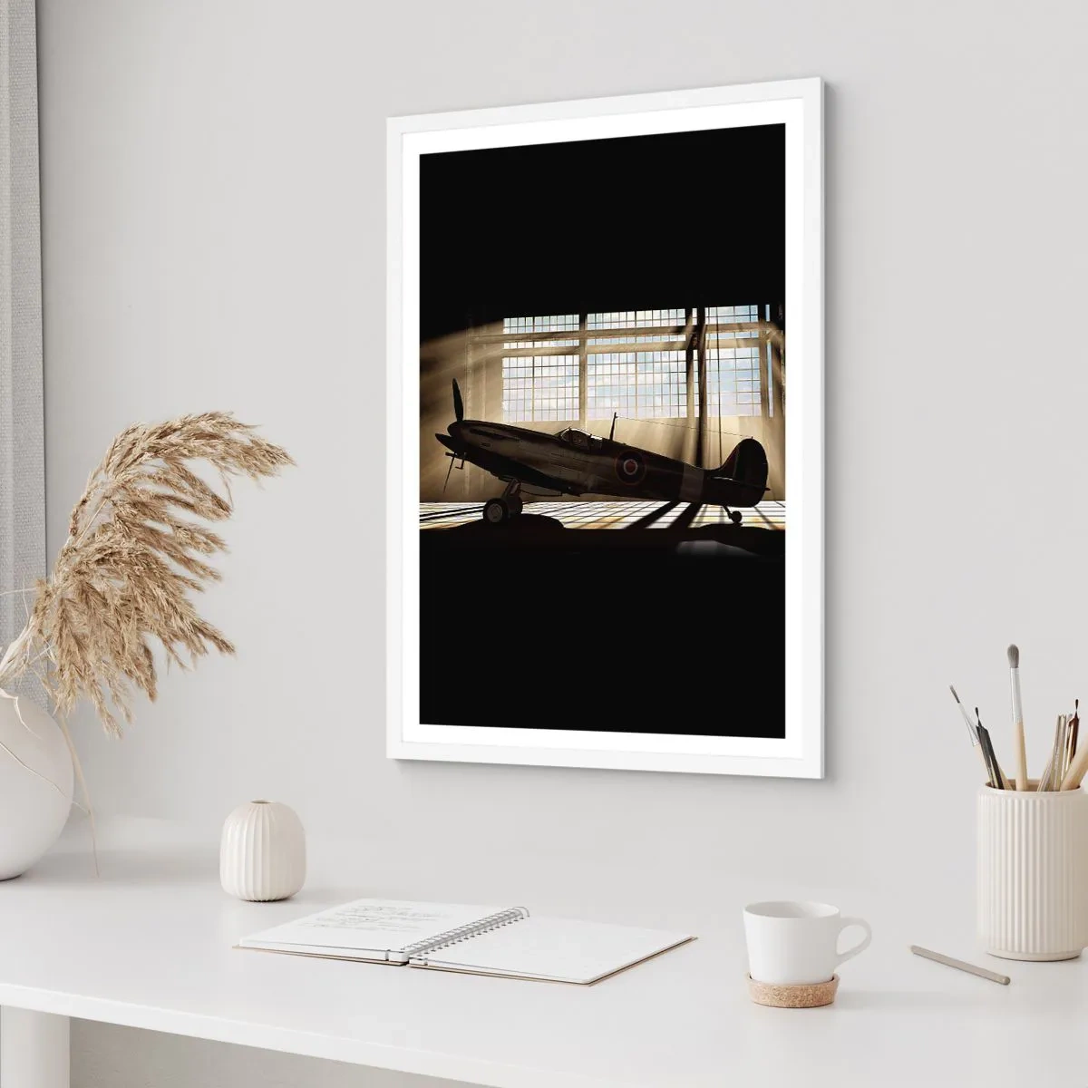 Poster in einem weißen Rahmen - Die Ruhe eines Kriegers - 70x100 cm