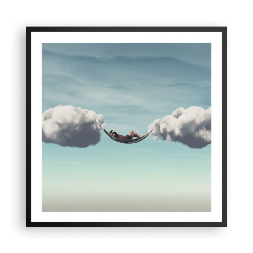 Poster in einem schwarzem Rahmen - Die Behaglichkeit des Augenblicks - 60x60 cm