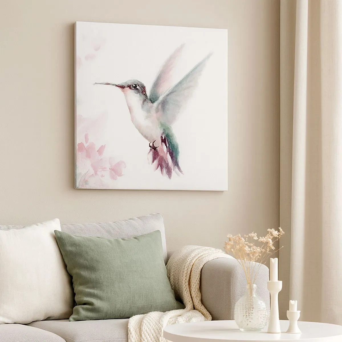 Bild auf Leinwand - Leinwandbild - Im Flattern gehalten - 30x30 cm