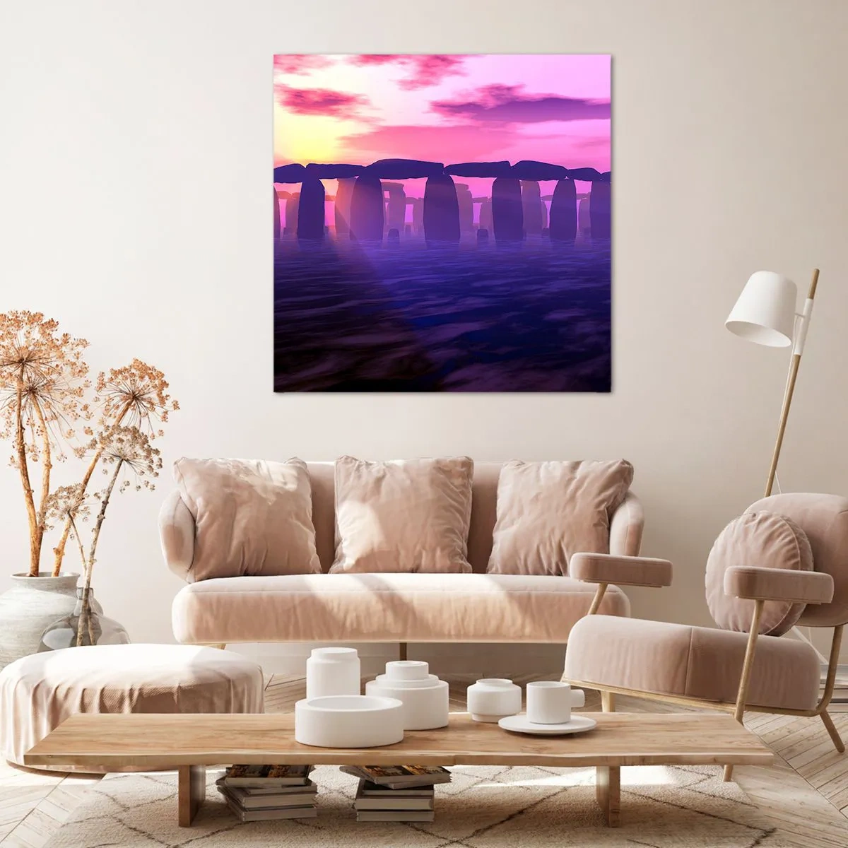 Bild auf Leinwand - Leinwandbild - Geheimnis im Morgengrauen im Nebel - 60x60 cm