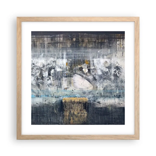 Poster in einem Rahmen aus heller Eiche - Wie auf Eis, wie nach Dezember - 40x40 cm