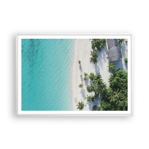 Poster in einem weißen Rahmen - Urlaub im Paradies - 100x70 cm