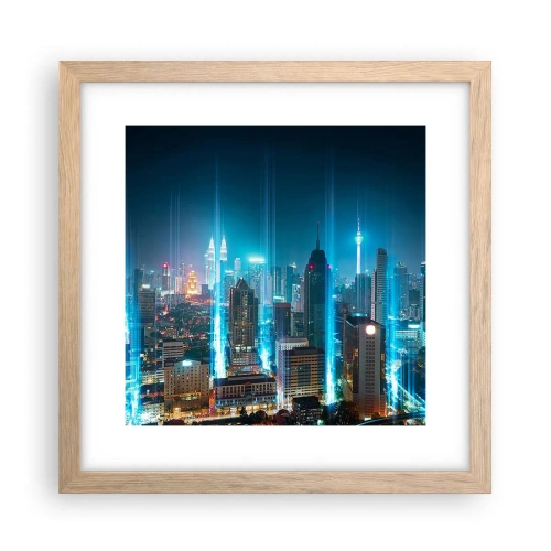 Poster in einem Rahmen aus heller Eiche - Auf Berliner Art gegen den Himmel - 30x30 cm