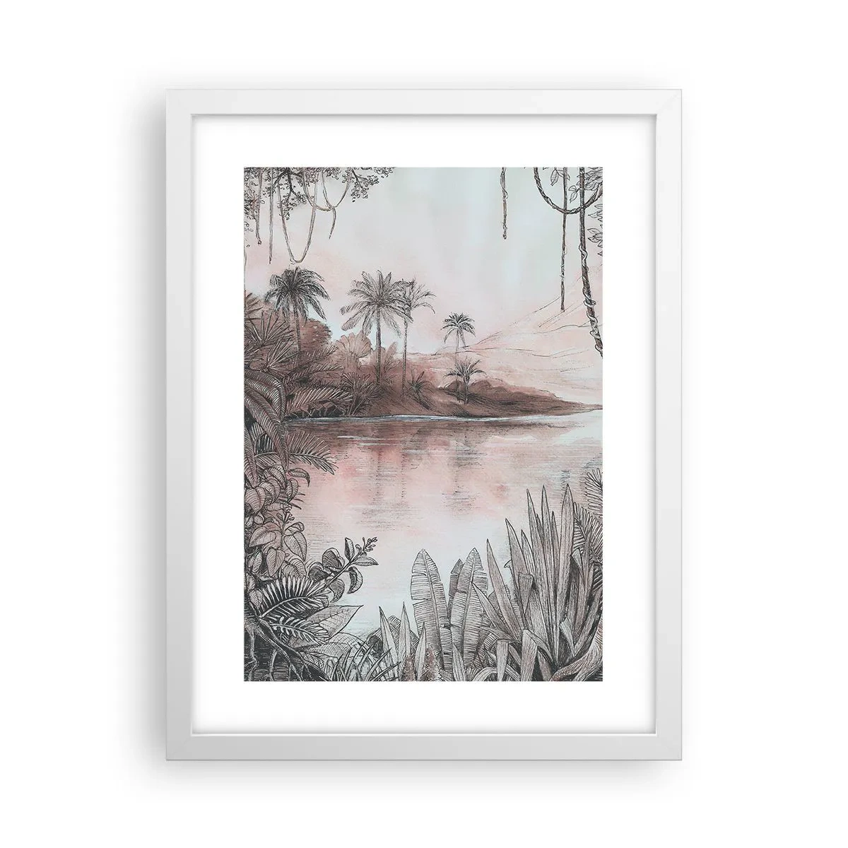 Poster in einem weißen Rahmen - Tagebuch eines Entdeckers aus dem 19. Jahrhundert - 30x40 cm