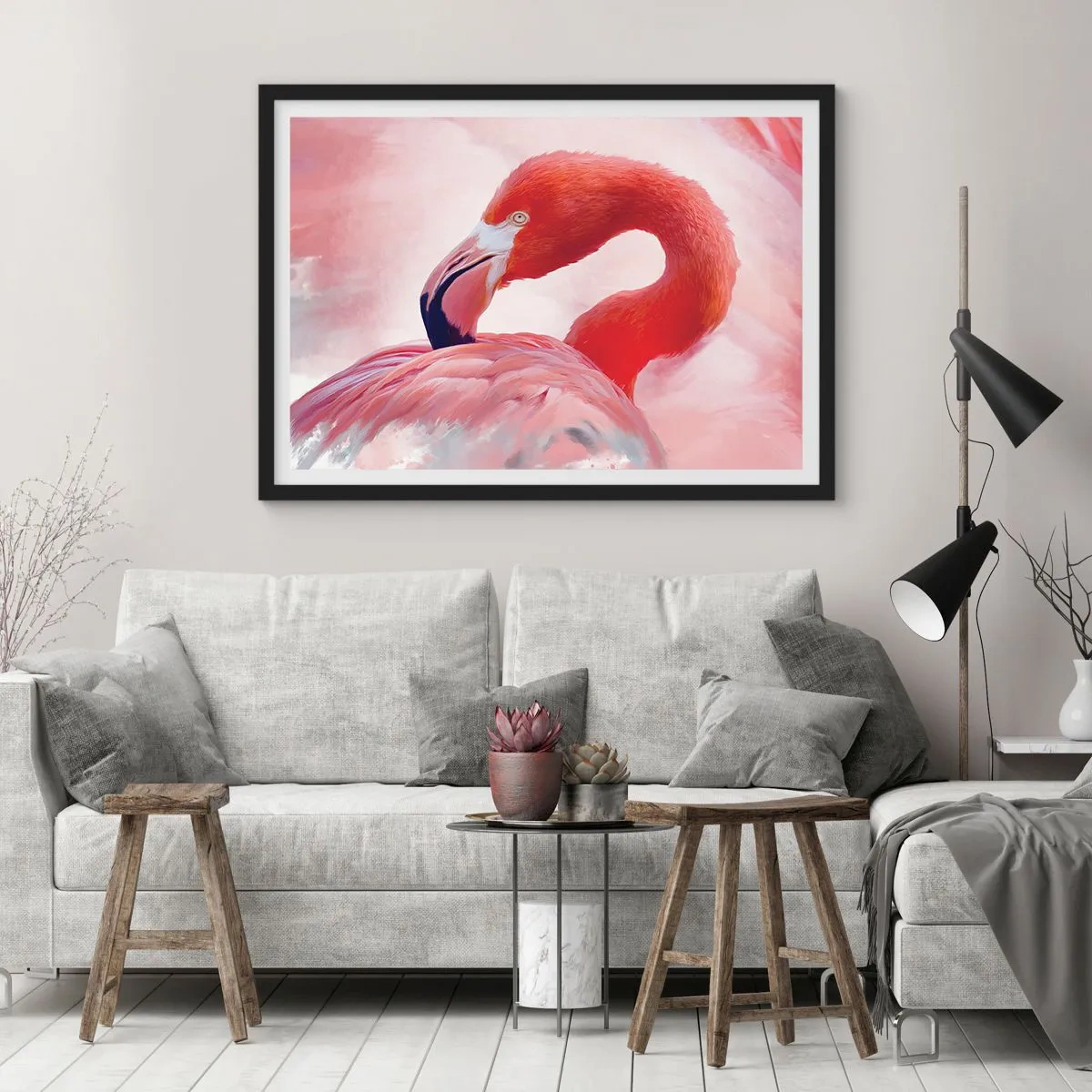 Poster in einem schwarzem Rahmen - Vogel Schönheit - 91x61 cm