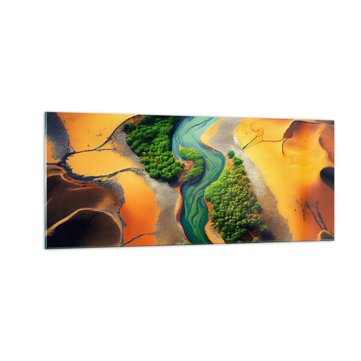 Glasbild - Bild auf glas - Lebensspendender Fluss - 100x40 cm