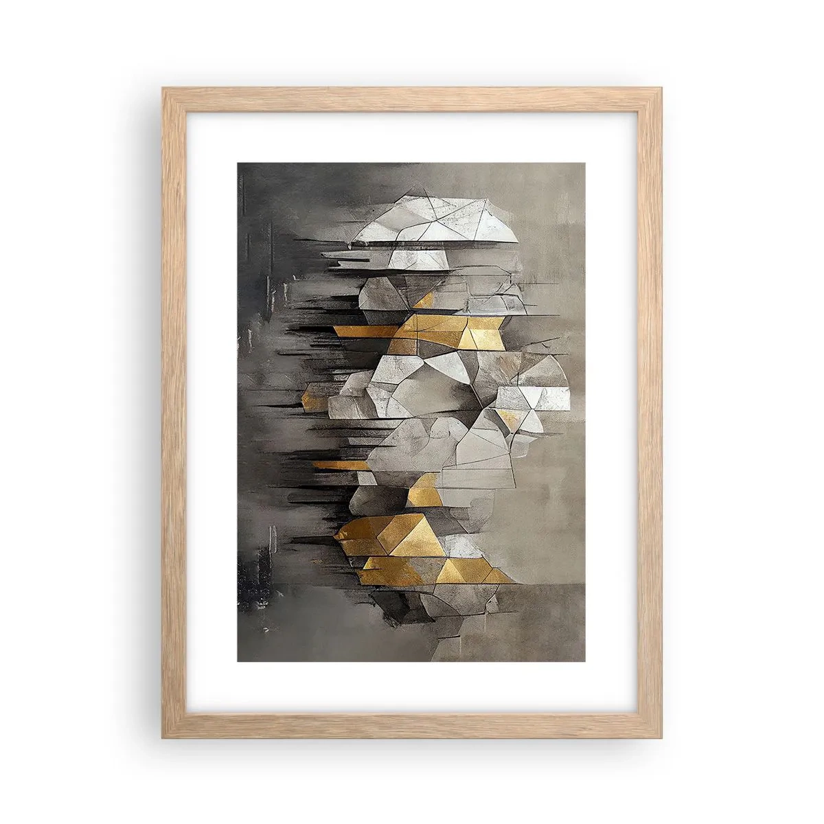 Poster in einem Rahmen aus heller Eiche - Komposition aus Eis und Licht - 30x40 cm