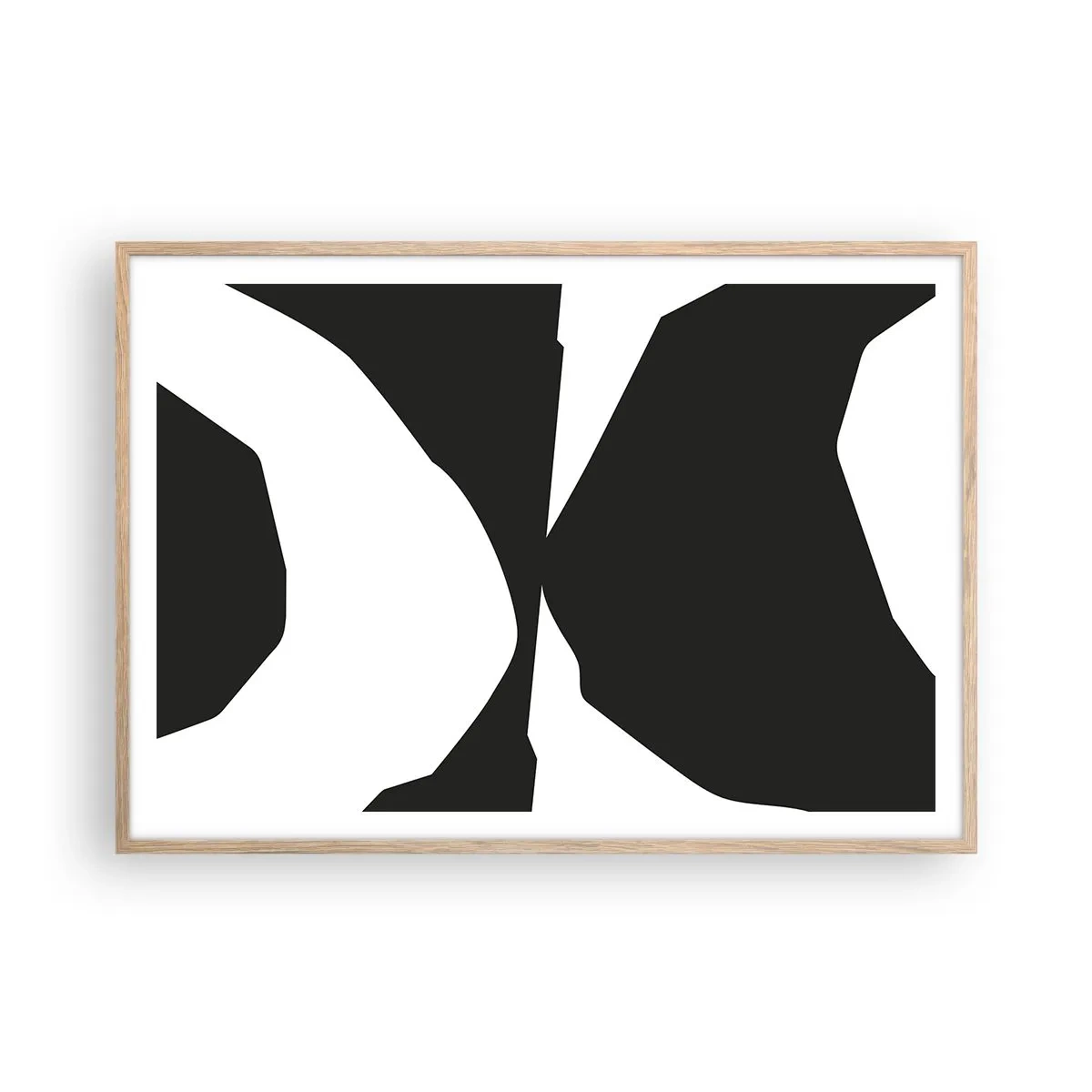 Poster in einem Rahmen aus heller Eiche - Positiv negativ - 100x70 cm