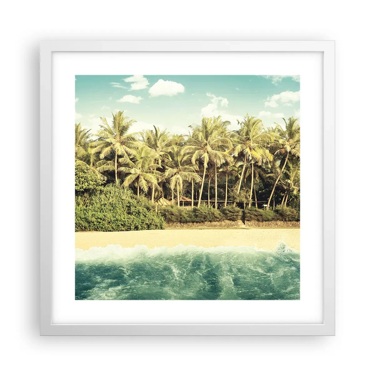 Poster in einem weißen Rahmen - Wie wäre es hier? - 40x40 cm