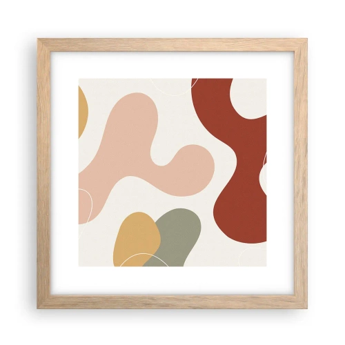 Poster in einem Rahmen aus heller Eiche - Kringel oder Schnörkel? - 30x30 cm