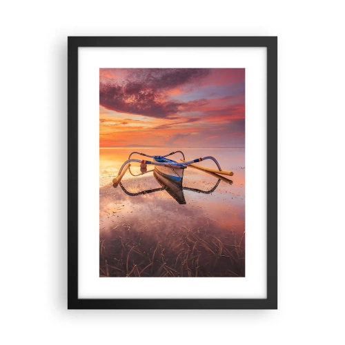 Poster in einem schwarzem Rahmen - Die Ruhe eines tropischen Abends - 30x40 cm