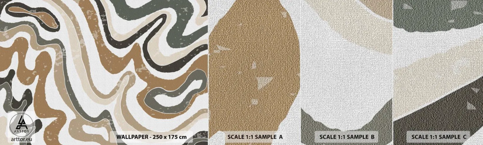 Fototapeten Muster Premium Canvas - Mäander in Erdfarben - Abstraktion, Stück, Boho - 100x30 cm