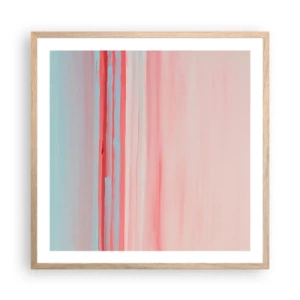 Poster in einem Rahmen aus heller Eiche - Abstraktion im Morgengrauen - 60x60 cm