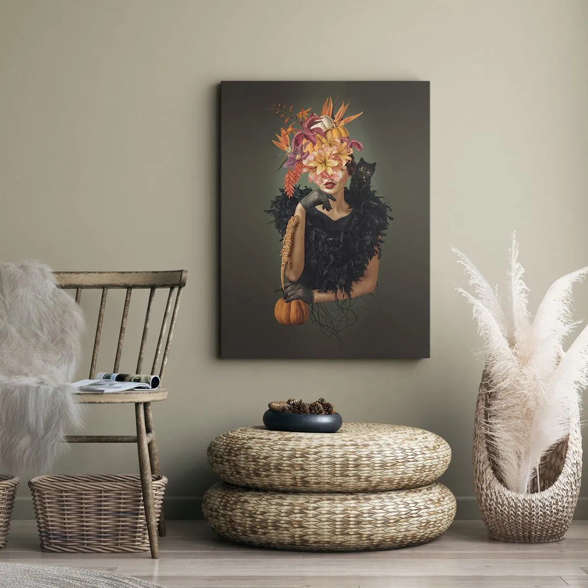 Bild auf Leinwand - Leinwandbild - Der Zauber einer Hexe - 55x100 cm