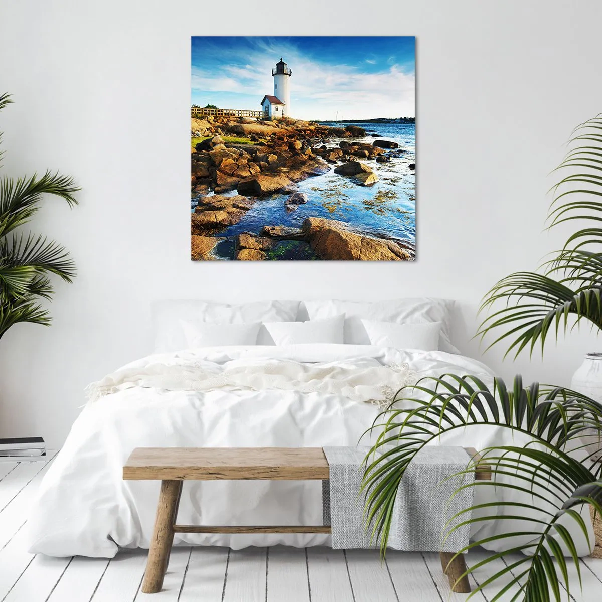 Bild auf Leinwand - Leinwandbild - Komm glücklich zurück, ich warte - 60x60 cm