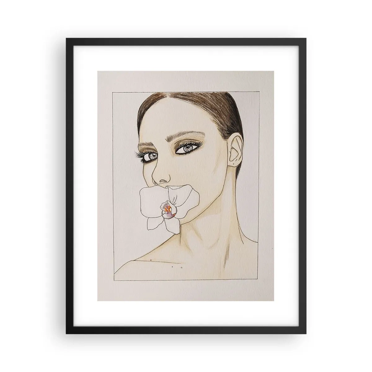 Poster in einem schwarzem Rahmen - Ein Symbol für Eleganz und Schönheit - 40x50 cm